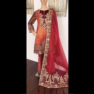 Pakistani party wear outfit.